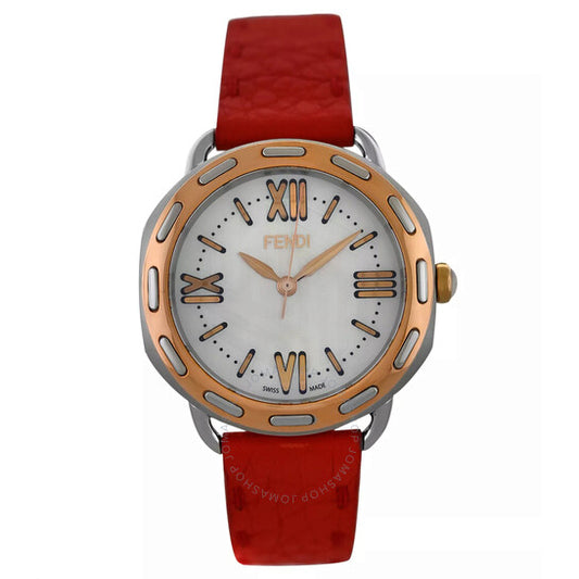 ساعة فندي سيليريا كوارتز بمينا بيضاء للنساء