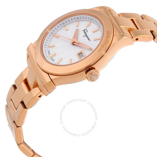 ساعة فيراغامو 1898 كوارتز نسائية بمينا فضي