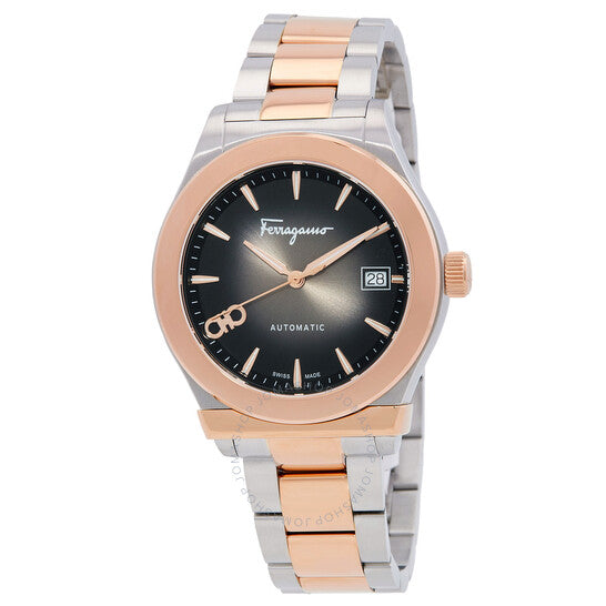 ساعة فيراغامو 1927 أوتوماتيكية للرجال بمينا رمادي