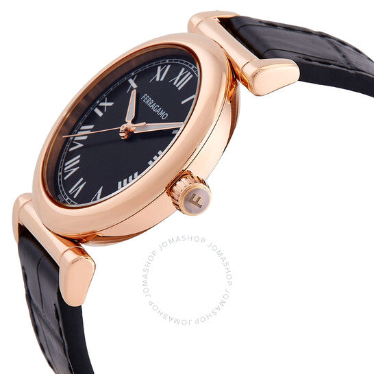 ساعة فيراغامو ألور كوارتز نسائية بمينا أسود