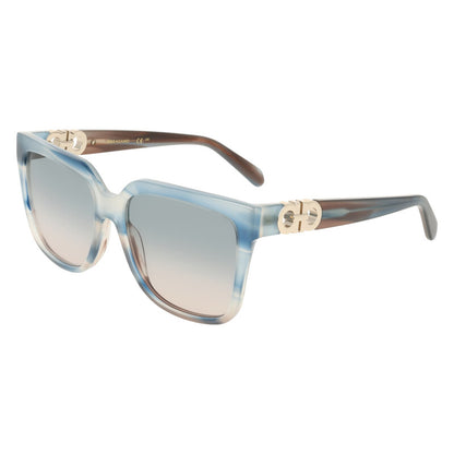 Blue Pink Gradient Square Ladies Sunglasses