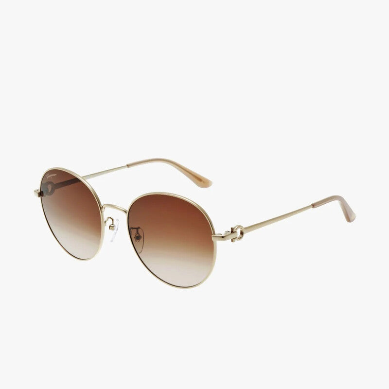 Brown Gradient Round Ladies Sunglasses