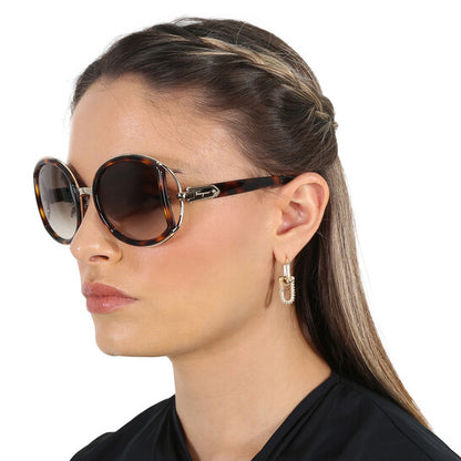 Brown Gradient Round Sunglasses