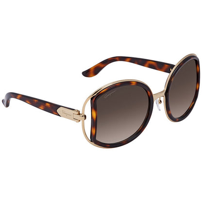 Brown Gradient Round Sunglasses