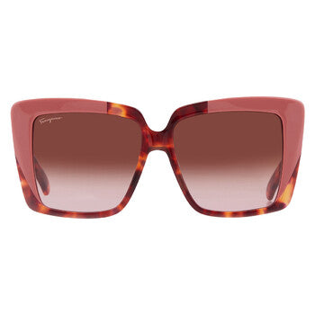 Brown Gradient Square Ladies Sunglasses