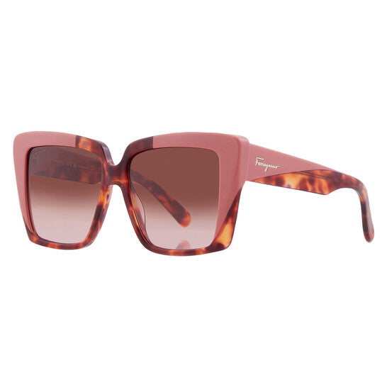 Brown Gradient Square Ladies Sunglasses