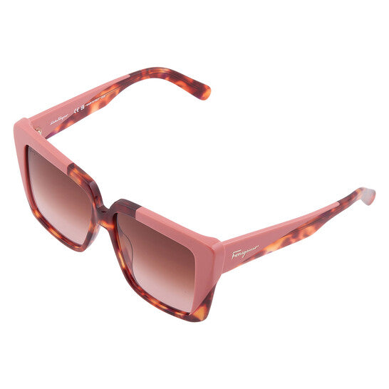 Brown Gradient Square Ladies Sunglasses