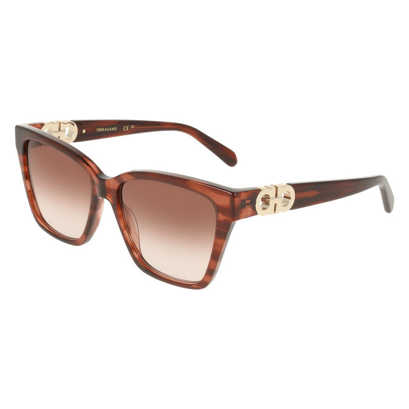 Brown Gradient Square Ladies Sunglasses