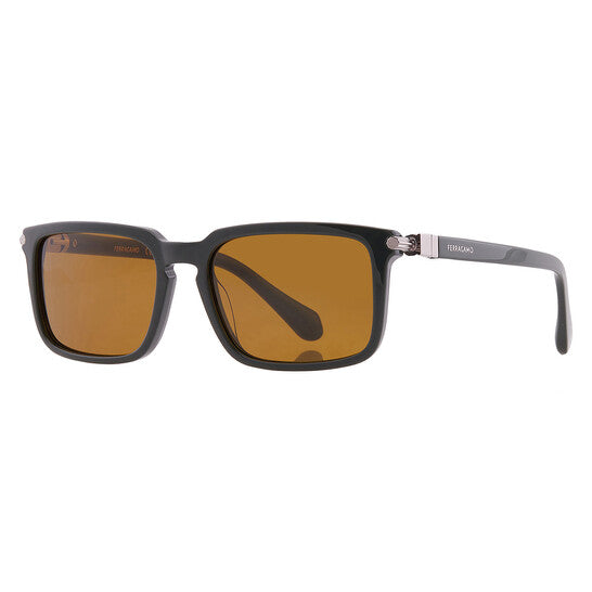 Brown Rectangular Men's Sunglasses