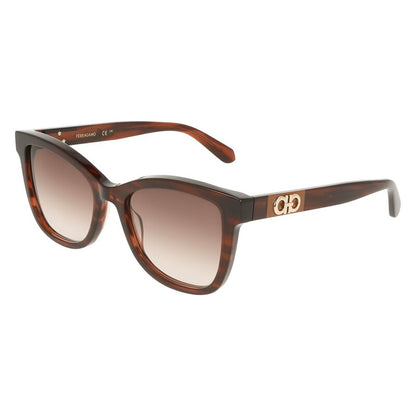 Burgundy Gradient Square Ladies Sunglasses