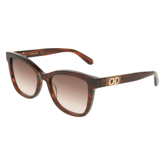 Burgundy Gradient Square Ladies Sunglasses