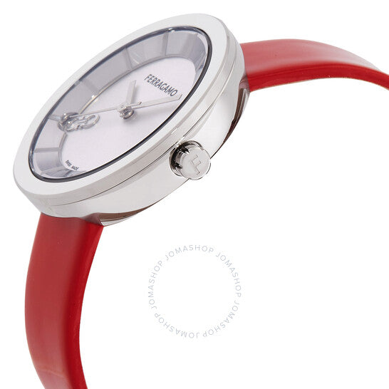 ساعة فيراغامو كيرف V2 كوارتز بمينا فضي للنساء