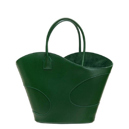 Cut Out Detailing Leather Tote Bag