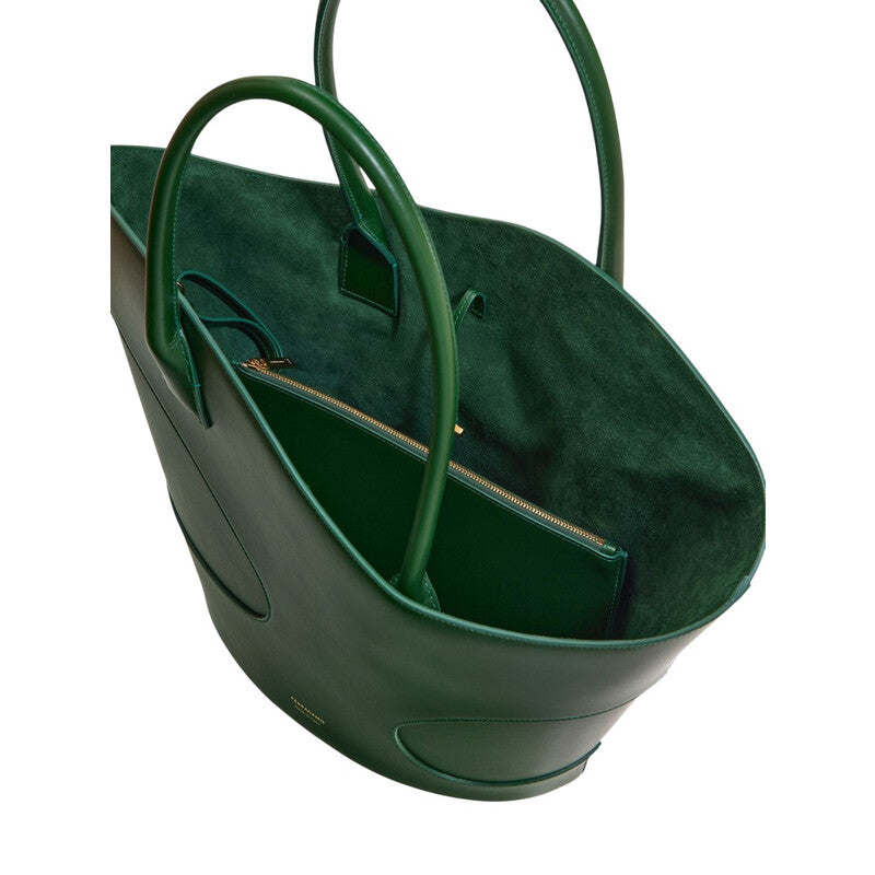 Cut Out Detailing Leather Tote Bag