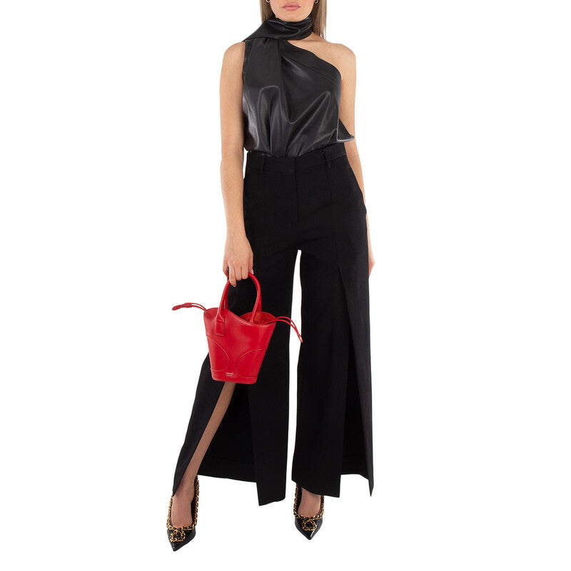 Cut-Out Detailing Leather Tote Bag
