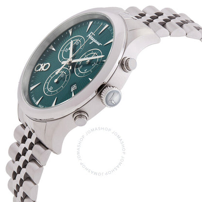 ساعة فيراغامو ديو كرونوغراف كوارتز للرجال بمينا أخضر
