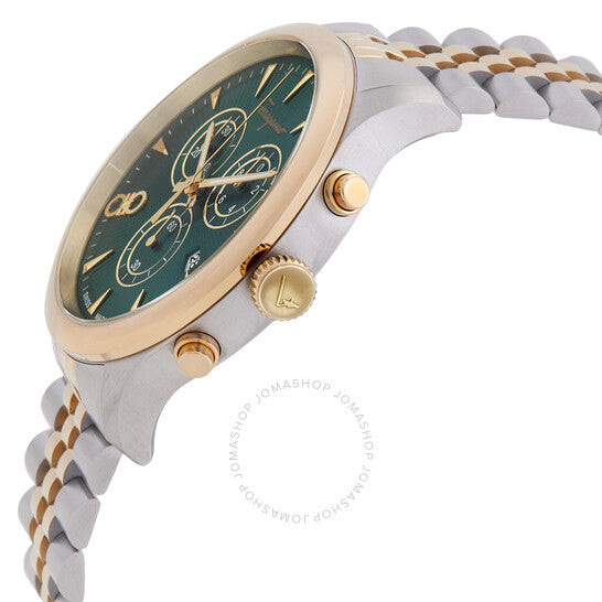 ساعة فيراغامو ديو كرونوغراف كوارتز بمينا خضراء للرجال