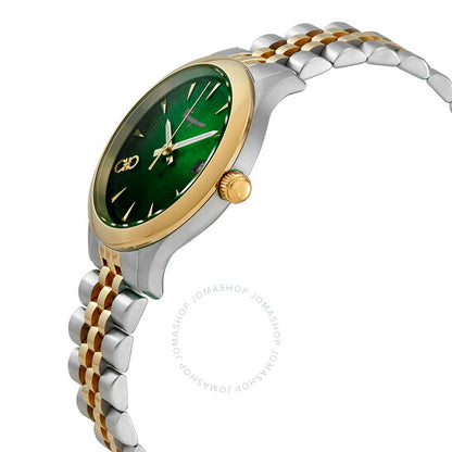 ساعة فيراغامو ديو كوارتز نسائية بمينا خضراء