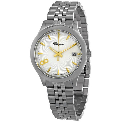 Salvatore Ferragamo, Ferragamo Duo Quartz White Silver Dial Ladies Watch