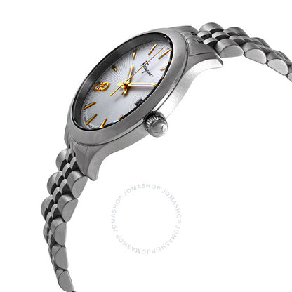 Salvatore Ferragamo, Ferragamo Duo Quartz White Silver Dial Ladies Watch