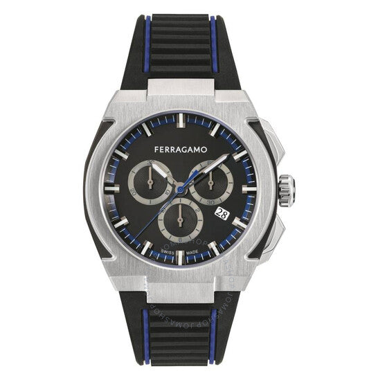 Ferragamo, Edge Chronograph Quartz Black Dial Men's Watch