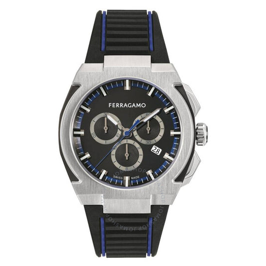 Ferragamo, Edge Chronograph Quartz Black Dial Men's Watch