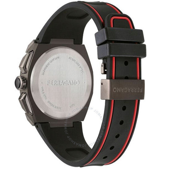 ساعة فيراغامو إيدج كرونوغراف كوارتز للرجال بمينا أسود