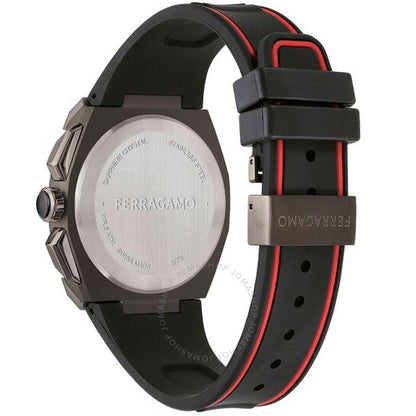 ساعة فيراغامو إيدج كرونوغراف كوارتز للرجال بمينا أسود