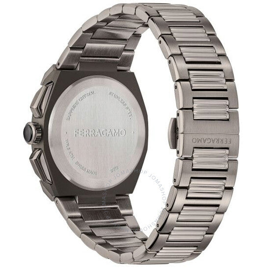 ساعة فيراغامو إيدج كرونوغراف كوارتز للرجال بمينا أسود