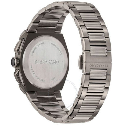 ساعة فيراغامو إيدج كرونوغراف كوارتز للرجال بمينا أسود