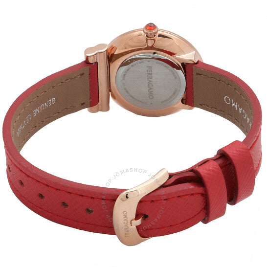 ساعة فيراغامو جانشيني كوارتز بمينا فضية للنساء