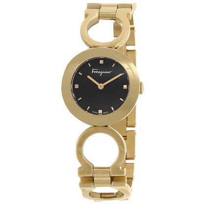 ساعة فيراغامو جانشينو كوارتز بمينا سوداء للنساء