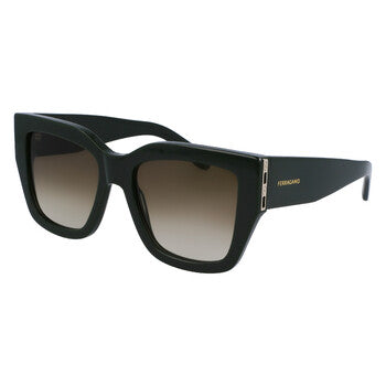 Green Gradient Square Ladies Sunglasses