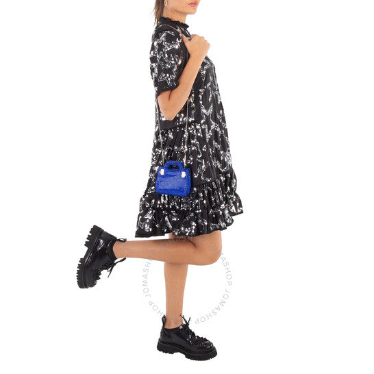 Ferragamo, Ladies Blue Crystal Studded Wanda Mini Bag