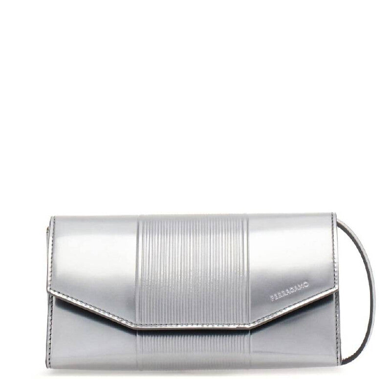 Logo-Debossed Metallic Shoulder Bag