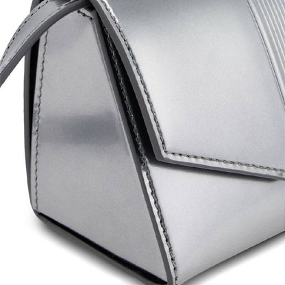Logo-Debossed Metallic Shoulder Bag