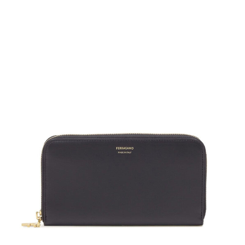 Logo-Stamp Calf Leather Wallet