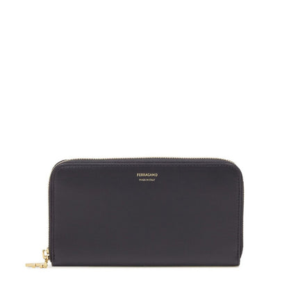 Logo-Stamp Calf Leather Wallet