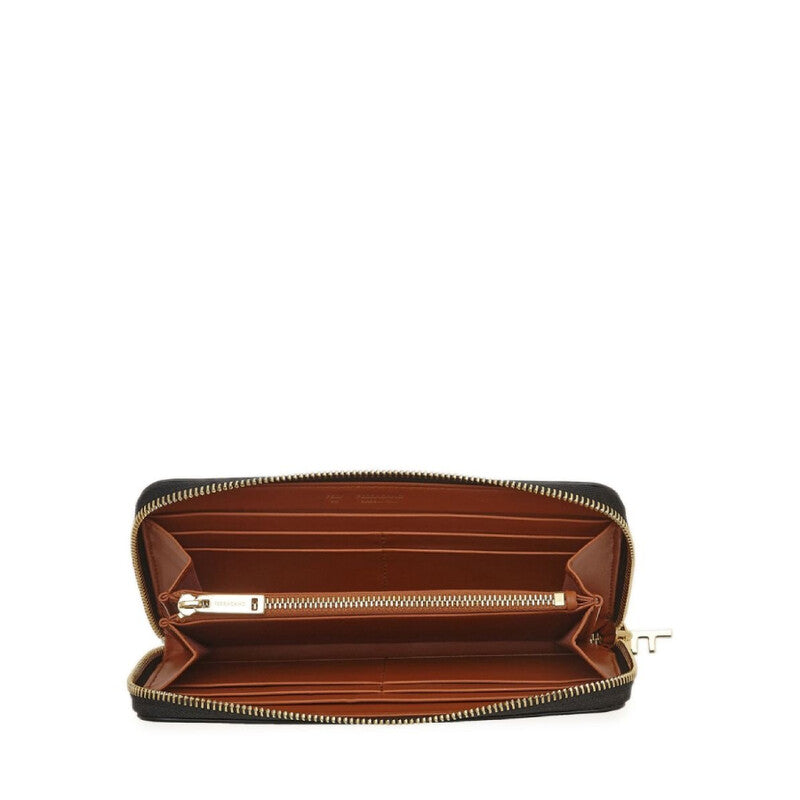 Logo-Stamp Calf Leather Wallet