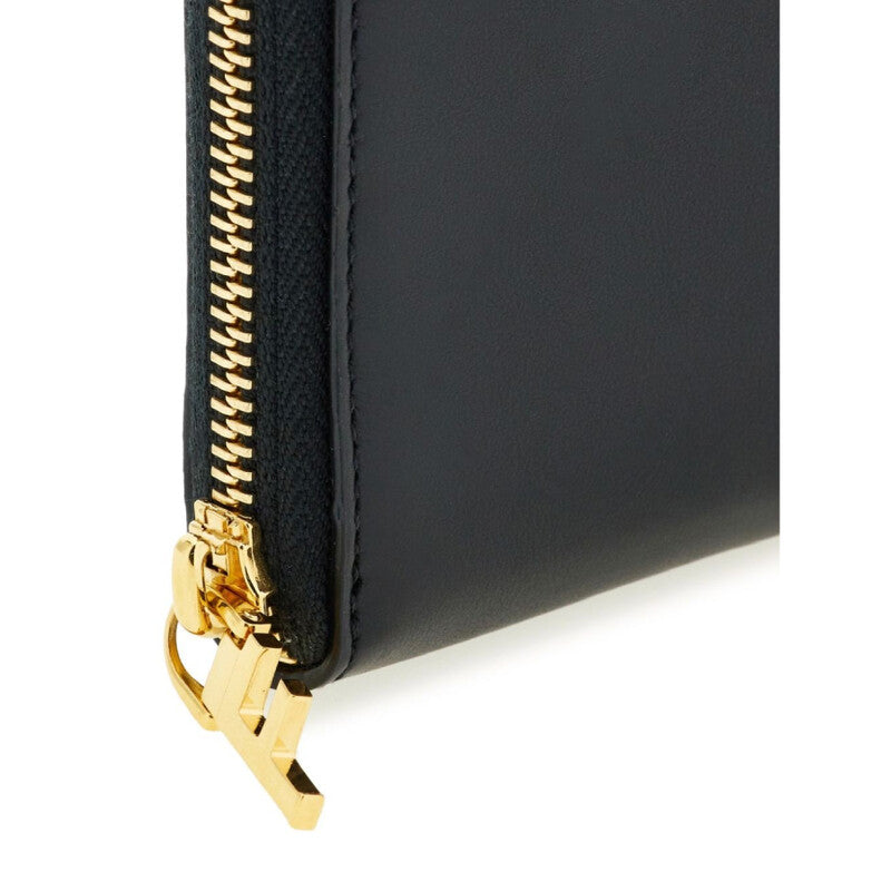 Logo-Stamp Calf Leather Wallet