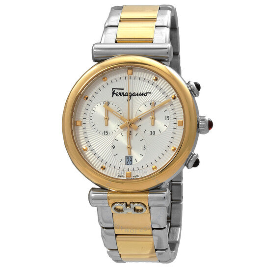Ferragamo, Ora Chronograph Quartz Silver Dial Two-Tone Ladies Watch