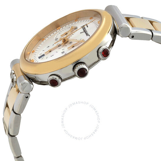 Ferragamo, Ora Chronograph Quartz Silver Dial Two-Tone Ladies Watch