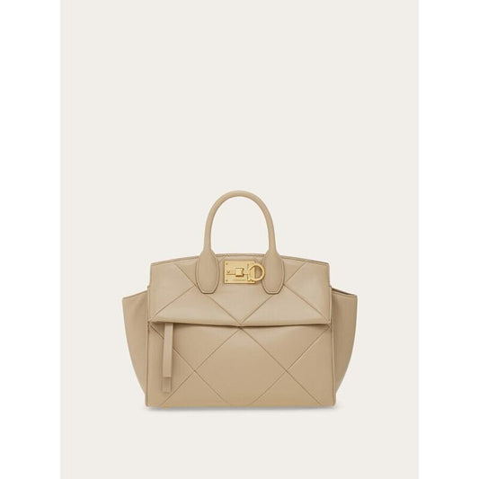Women'S Beige Lamb Leather Bag