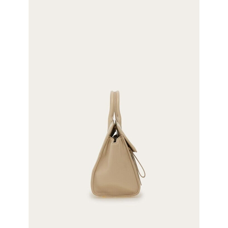 Women'S Beige Lamb Leather Bag