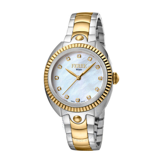 ساعة فيري ميلانو للسيدات، كوارتز، مينا بيضاء