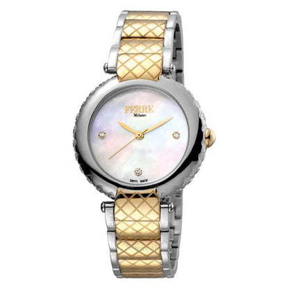 ساعة فيري ميلانو للسيدات بمينا من عرق اللؤلؤ الأبيض