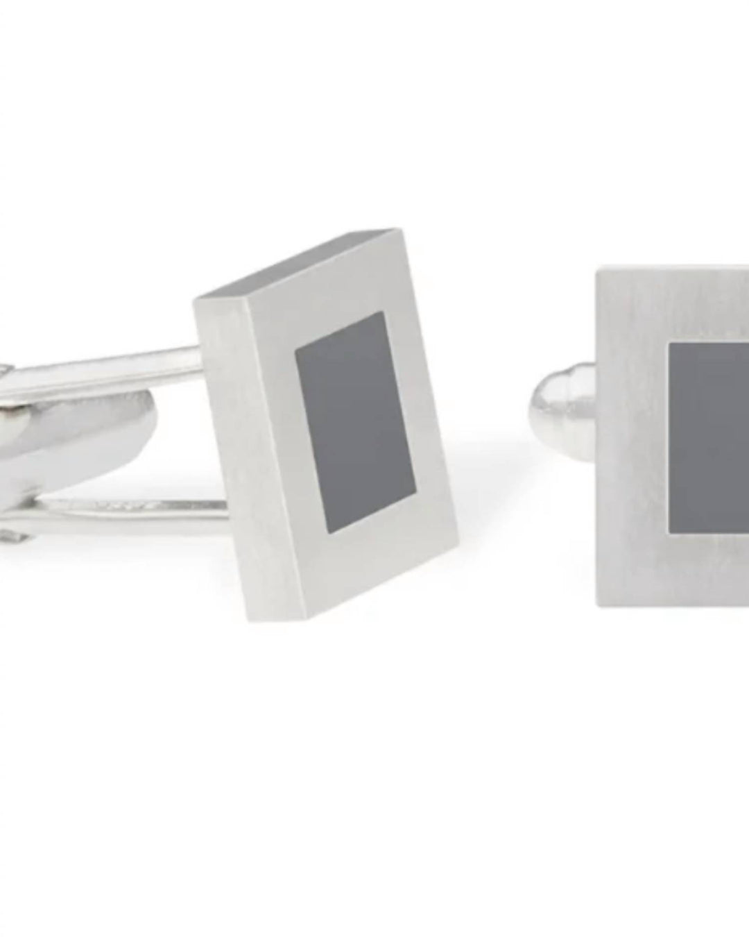 men's earth square cufflinks in gray enamel