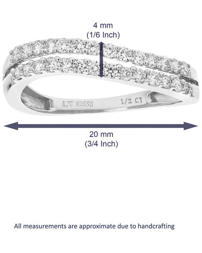 silver 0.50 ct. tw. lab-grown diamond ring