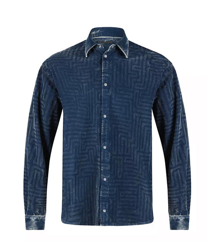 XLarge - blue distressed maze