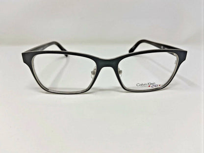 men's ck7382 rectangle eyeglasses in grey silver